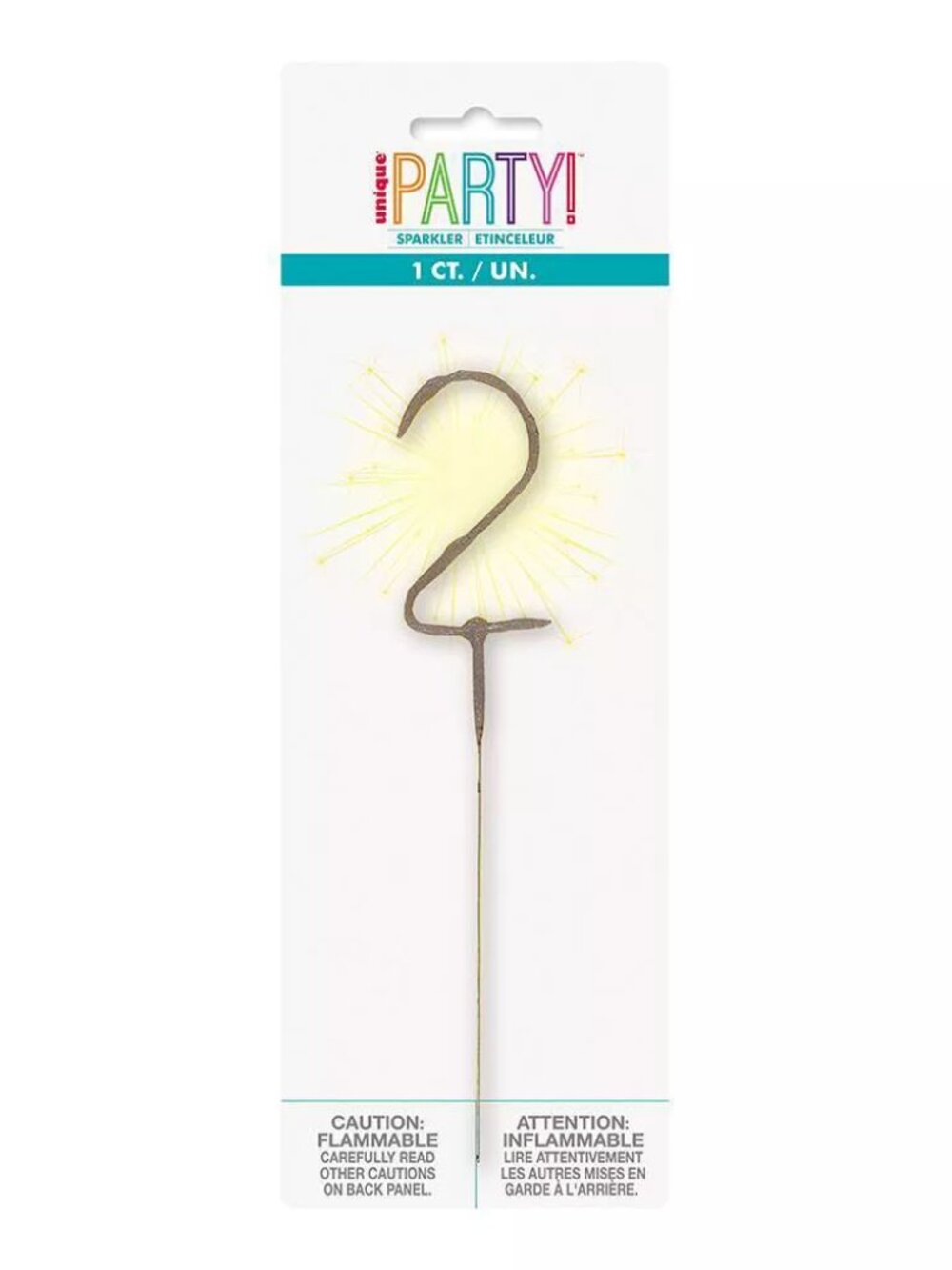 NEW Sparkler Flame Gold Birthday Number Candle Assorted 20 Pack
